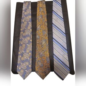 Elegant Paisley and Striped Men's Tie Set